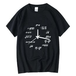 Men's T-Shirts XINYI Men's T-shirt cotton casual funny math clock Print summer loose o-neck t shirt for men short sleeve t-shirt male tops T230103