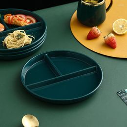 Plates Round Plastic Dinner Compartment Plate Cake Tray Fruit Snack Separete Bowl Quantitative Dishes Kitchen Tool