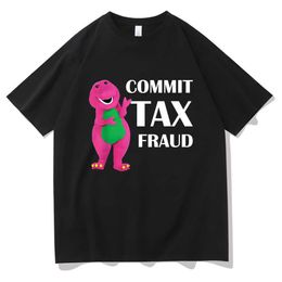 Men's T-Shirts 2022 New Funny Commit Tax Fraud Lovers Memes Tshirt Men Women rdy-Outdoor-Anti-shrink Cotton T-shirt Dinosaur Print T Shirt T230103