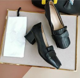 Mocassini con tacco grosso da donna scarpe classiche firmate comode da donna antiscivolo traspiranti da donna lavorano scarpe in pelle bianca nera 34-40