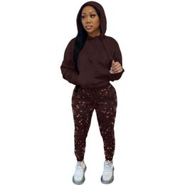 2023 Womens Baseball Tracksuits Fall And Winter Two Piece Set Print Double Thread Fashion Outfits