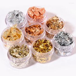 Nail Stickers 1 Box Irregular Aluminium Gold Foils Of Silver Paper Nails Wraps DIY For Marble Manicure Art Decorations