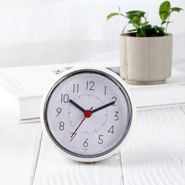 Table Clocks Waterproof Suction Cup Battery Operated Silent Non-Ticking Bathroom Wall Clock Family Minimalist Style Bedroom