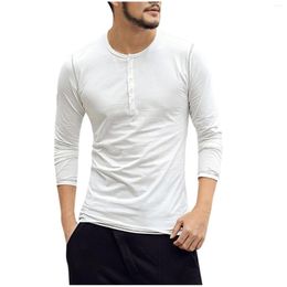 Men's T Shirts Men Autum Winter Casual Tops Blouse Long Sleeve V-neck Solid Outwear Comfy Simple High Quality Top 2023