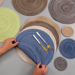 Table Mats Nordic Style Cotton Yarn Dining Mat Insulation Pad Household Western Place Anti-scald Round
