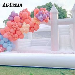 wholesale Commercial Wedding Inflatable Bouncer Bouncy Castle White Bounce House Combo With Slide Ball Pit For Kids include blower free ship to your door