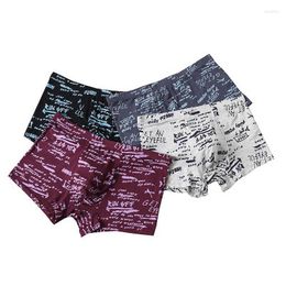 Underpants Printed Men's Trendy Underwear Mid-Waist Sexy Korean Trend Boxer Shorts Personality