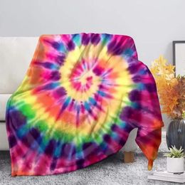 Blankets Raindow Coloured Cooling Blanket Cooled Throw Ultra Soft For Adults Kids Baby Office Sofa Bedding Tie-dye