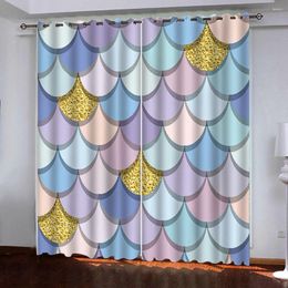 Curtain Luxury 3D Window Living Room Bedroom Colourful Stereo Shapes Fashion Curtains Blackout Tapestry Custom Size