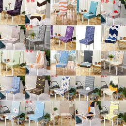 Chair Covers 2023 Washable Stretch Printed Party Decoration Seat Cover Dining Room Wedding Banquet