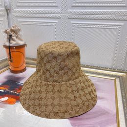 bucket hat designers luxurys hats solid colour letter design Atmosphere fashion leisure sunshade cap temperament versatile hat couple travel wear nice good