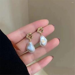 Dangle Earrings Fashion Simple Vintage Irregular Water Drop Pearl Pendant Women Wedding Engagement Premium Jewellery