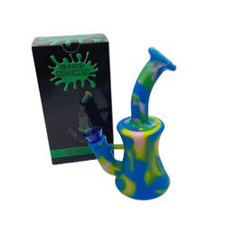 Hookahs Camouflage Silicone Bong Water Pipes small bubbler bongs Hookah Free Glass Bowl Mini dabber tools dab rig