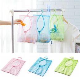 Storage Boxes Kitchen Bathroom Hanging Clothespin Mesh Bag Hook Organizer Soap Towel Sewage Net Balcony Clothes Basket