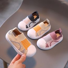 Athletic Shoes Girls Summer Boys Knitted One-step Soft Sole Breathable Baby Children's Sports Casual Flats Cute Kids