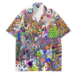 Men's Casual Shirts Fashion Printed 2023 Summer Creative 3D Pattern Travel Vacation Men's Short Sleeves-Shirts Children's Clothing