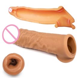 Extensions Hot Selling Soft Silicone Penis Extension Sleeve Delaying Ejaculation Dick Enlargement LF3X