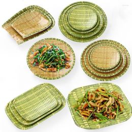 Plates Farmhouse Dishes Irregular Pot Restaurant Miamine Imitation Bamboo Creative Plate Shaped Barbecue Cutlery Diner
