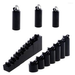 Jewelry Pouches 7Pcs/Set Black Acrylic Finger Ring Display Stand Holder Showcase Decor