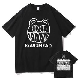 Men's T-Shirts Radiohead Album Oversized Graphic Print T Shirt Mens British Rock Band T-shirt Male Vintage Tee Men Women Oversized Streetwear T230103
