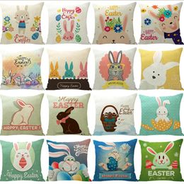 Easter Day linen pillow case Rabbit Pillowcase Home Sofa Car Cushion Without insert RRC854