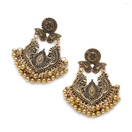 Dangle Earrings Classic Gold Colour Big Flower Wedding For Women Ethnic Gypsy Jhumka Earring Oxidised