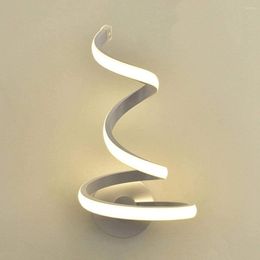 Wall Lamp Modern Spiral LED Acrylic Abstract Decoration Nordic Style Night Light For Bedside Living Room Indoor Decor