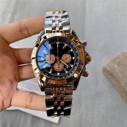 Multifunctional mens automatic mechanical watch quartz battery waterproof black technology stainless steel business trend menes hi244d