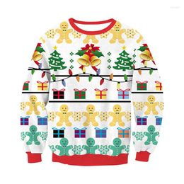 Men's Sweaters Men Women Ugly Christmas Sweater 3D Tree Bells Gifts Printed Autumn Winter Holiday Sweatshirt Pullover Xmas Jumpers