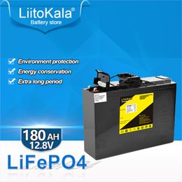 LiitoKala 12V 180Ah Grade A LiFePO4 Battery Lithium Power Battery 4000 Cycles For 12.8V RV Campers Golf Cart Off-Road Off-grid Solar With display screen