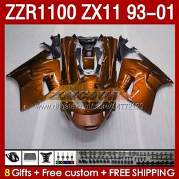 OEM Body Kit For KAWASAKI Orange&flames NINJA ZX-11 R ZZR1100 93-01 ZX 11 R 11R ZX11R 93 94 95 96 01 165No.117 ZX11 R ZZR-1100 ZZR 1100 CC ZX-11R 1997 1998 1999 2000 2001 Fairing