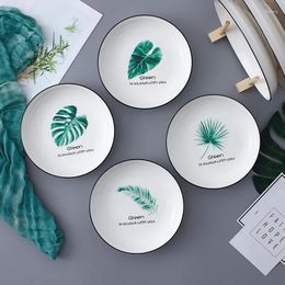 Dinnerware Sets 4 PCS/SET PLATE TABLEWARE PORCELAIN 8 INCH DISC SIMPLE STEAK BREAKFAST SNACK TRAY CERAMIC Eco Friendly Dish Set