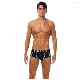 Underpants Orlvs Comfortable Sexy Antibacterial Men Underwear Solid Breathable Boxer Brief Short Bulge Pouch