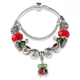 Charm Bracelets Christmas Couple Gift Bracelet Pine Bell Pendant Hand String