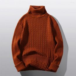 Men's Sweaters Men Winter Warm Plain Turtleneck Knitted Sweater Pullover Jumper Knitwear Fashion Clothing Slim Autumn Tops Mens Knit