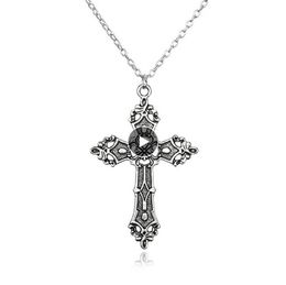 Vintage Cross Necklace Goth Jewelry Accessories Gothic Grunge Chain Y2k Fashion Women Cheap Items New In Men