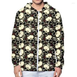 Men's Hoodies Harajuku Zip Hoodie S Golden Skull 3D Print Funny Crazy Face Hip Hop Sweatshirt Zipper Men Women Coat