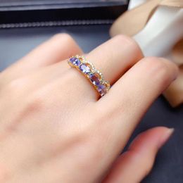 Cluster Rings Arrival Real Natural And Tanzanite Ring Luxury Gemstone 925 Sterling Silver Fine Jewellery