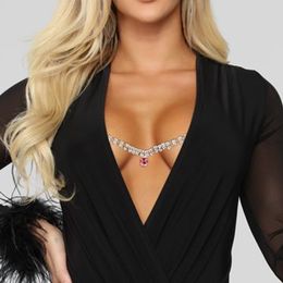 Festive Versatile Fashion Nipple Chain Pendant Sexy Super Shiny Full Diamond Body Chain Women's Accessories