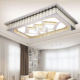 Ceiling Lights Living Room Lamp Simple Modern Led Remote Control Rectangular Crystal Atmospheric High-grade Household