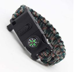 Led lights survival bracelet outdoor hiking camping emergency parachute cord Bracelets multifunction 8 in 1 self rescue kits with compass knife whistle