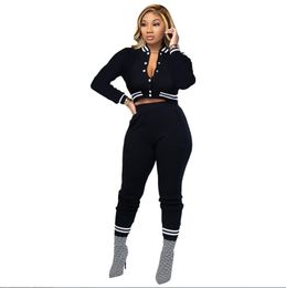 Sexy Sweat Suits Two Piece Sets Tracksuits Women Casual Long Sleeve Autumn Print T-shirt Tops and Full Length Pants 2 Pcs sets plus size XXL