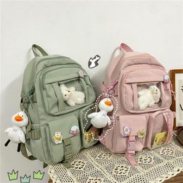 School Bags 2023 Preppy Lovely Backpack Women Waterproof Candy Colours Backpacks Fancy High For Teenage Girl Cute Travel Rucksack