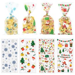 Christmas Decorations Santa Claus Cellophane Xmas Supplies Candy Treat Bag Baking Packaging Bags Cookies Storage