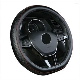 Steering Wheel Covers Car Cover Embossed Cow Leather Handle D Sshape 36/38/39 Cm Accessories