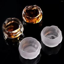 Wine Glasses Petal Cup Mouth Tea With Saucer Drinkware Heat Resistant 50ml Crystal Ice American Coffee Glass For Home