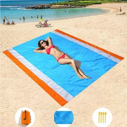 Pillow Beach Blanket Picnic Outdoor Nylon Mat Portable Lightweight Sand-proof Waterproof Sand For Travel Hiking