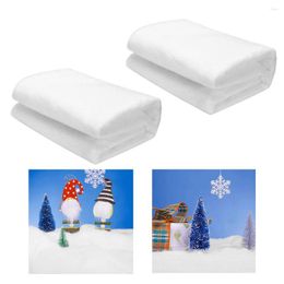 Christmas Decorations 2PCS Snow Blanket Artificial Soft Cover Xmas White Cotton Carpet Roll Backdrop Year 76.2x101.6cm