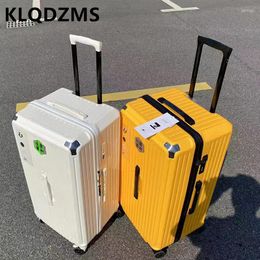 Suitcases KLQDZMS 22"24"26"28"30"32"34" Luggage PC Rolling Trolley Case Female Large Capacity Fashion