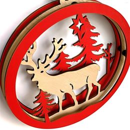 Christmas Decorations Tree Pendants Ornaments Wooden Elk Forest Tags 2023 Deocrations For Home Year Noel Navidad Decor